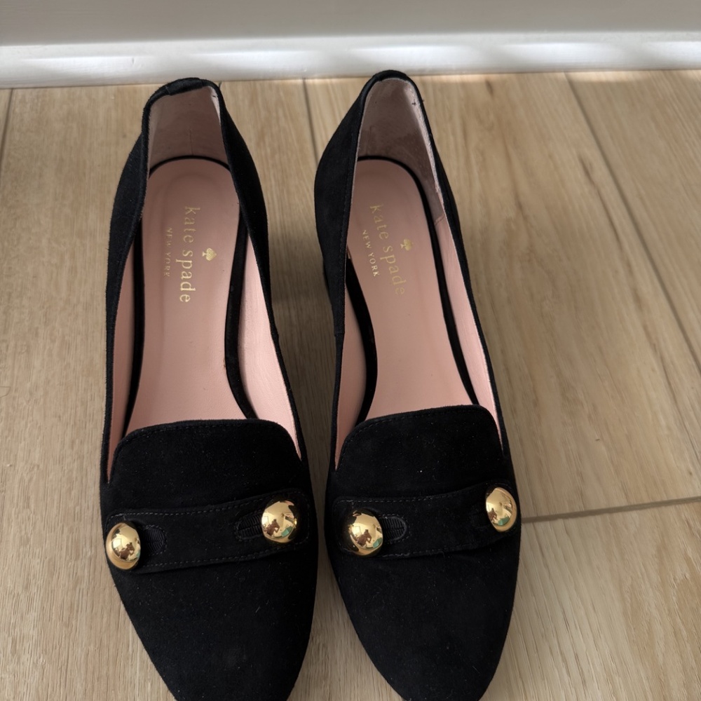 Kate Spade Helena Black Loafer Heels